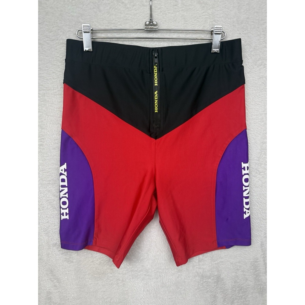 Vintage Honda X Forever 21 Colorblock Racing Biker Shorts Women's LG Sports Wear